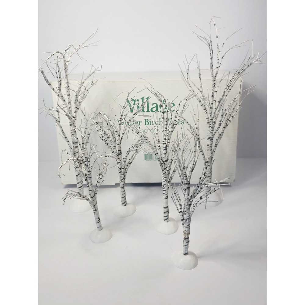 Department 56 5652636 Winter Birch Wrapped Wire Christmas Village - 6 Count